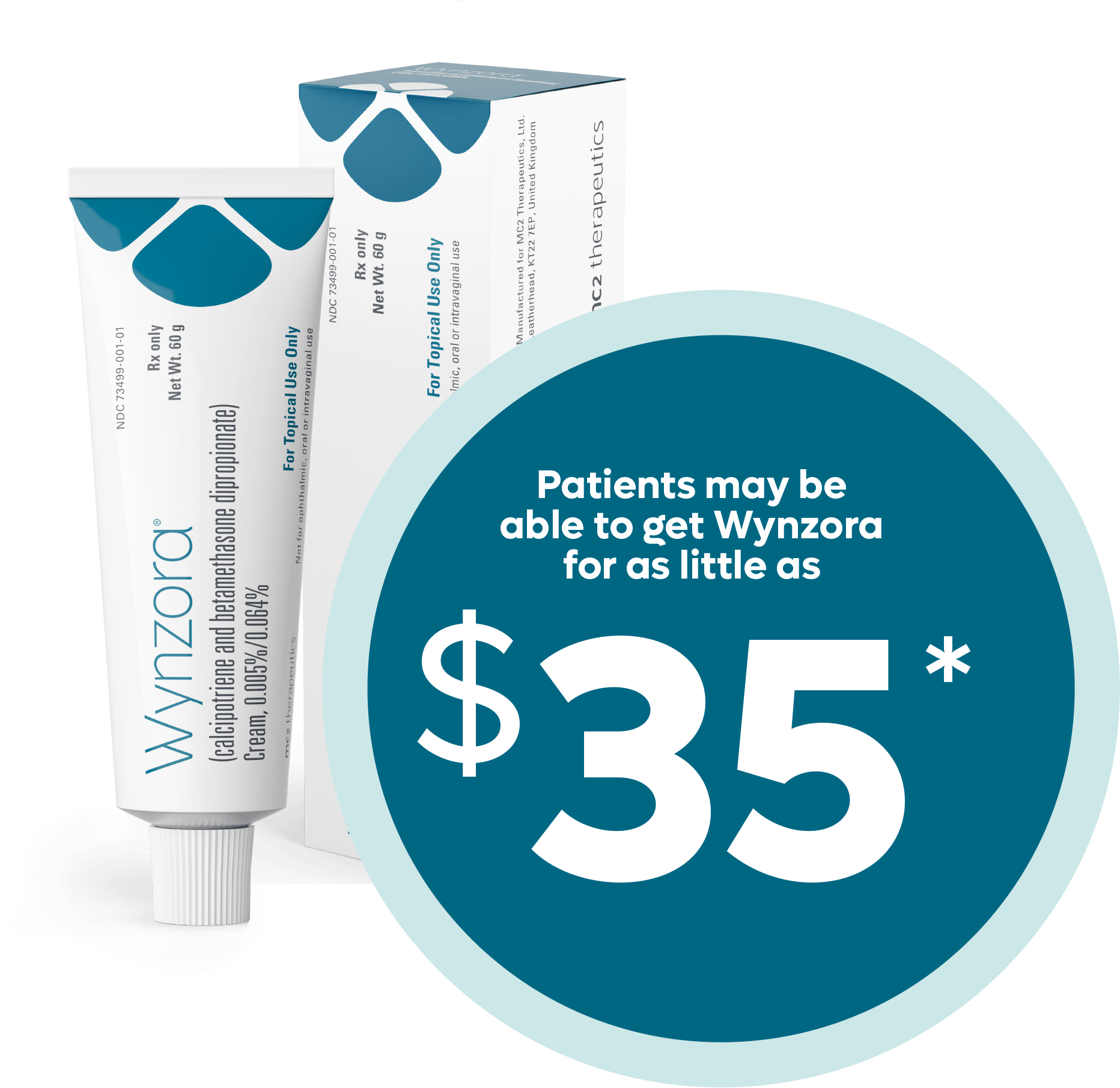Wynzora Product and Rebate. Patients may be able to get Wynzora for as little as $35*